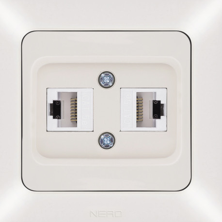 Комп'ютерна розетка NE-AD ARAS 93-111-21-D2 2 CAT5E кремова