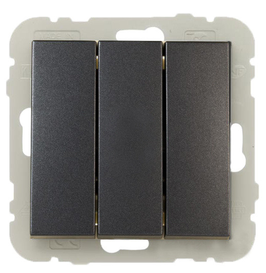 Триклавішний вимикач Logus 21088 TIS 10АХ 250В (сірий)