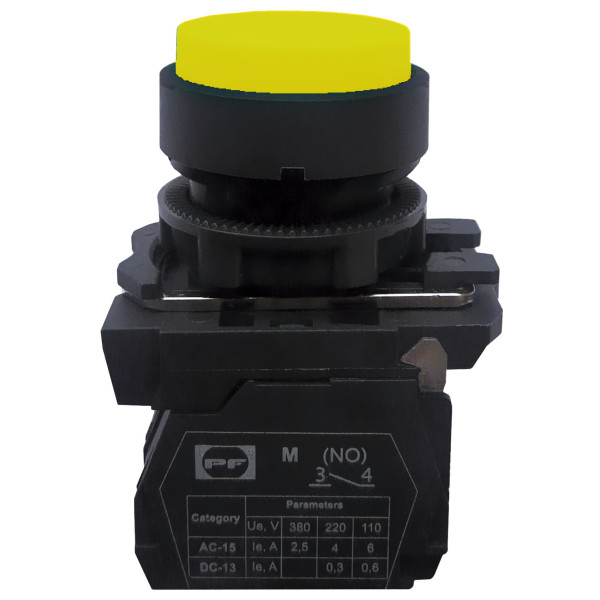 Кнопка Promfactor FP5-AL51 1NO жовта (FP5-AL51)