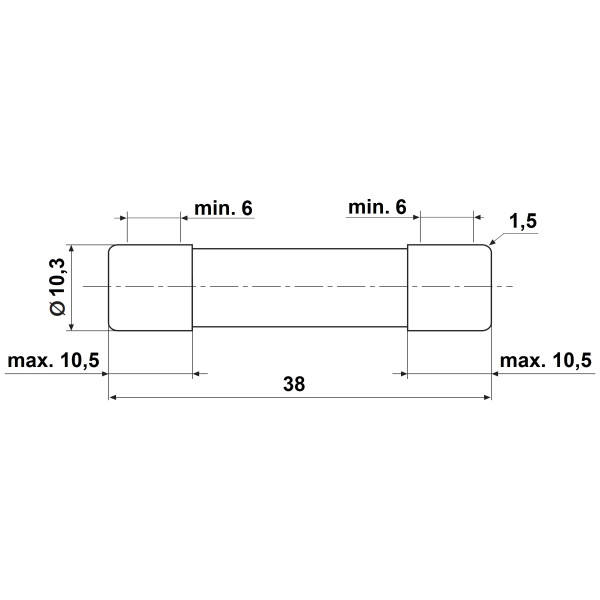 Циліндричний запобіжник Schrack ISZ10006 500В AC 6А 10x38 - фото №1