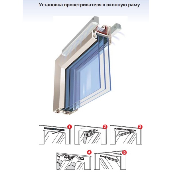 Віконний провітрювач ПЗ 400 білий Vents - фото №4