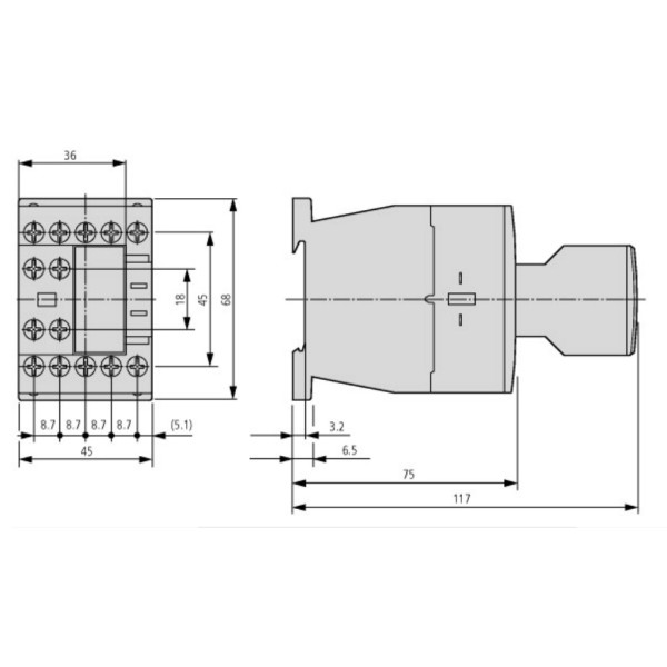 Контактор Eaton Moeller DILM9-10 (24VDC) - фото №5