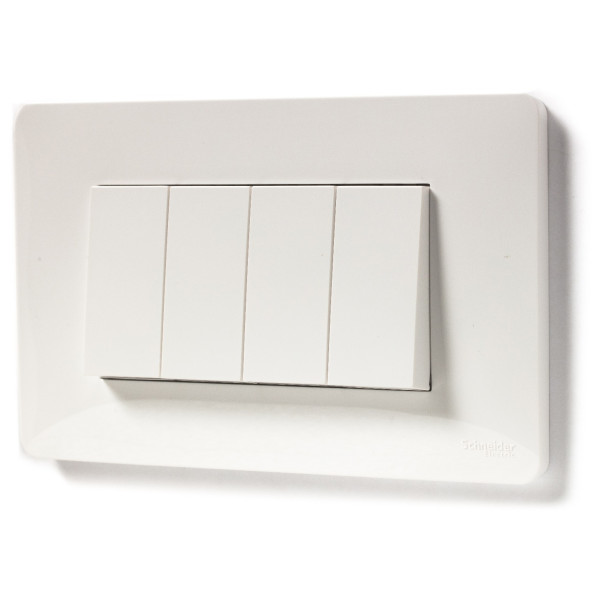 Рамка Schneider Electric NU210418 4М (белая) - фото №1