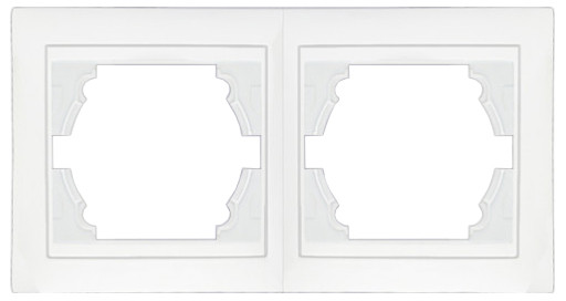 Двухместная горизонтальная рамка Elcor Emily 9215 (211555) (белый)