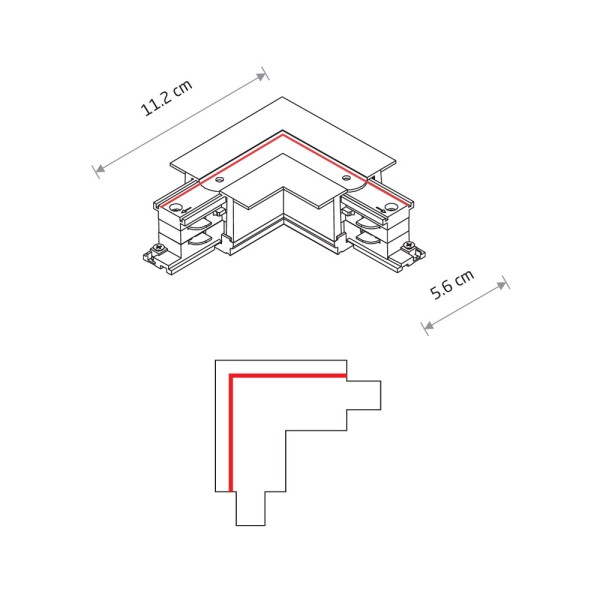 З'єднувач Nowodvorski 8683 CTLS Recessed Power L Connector L-L IP20 чорний - фото №2