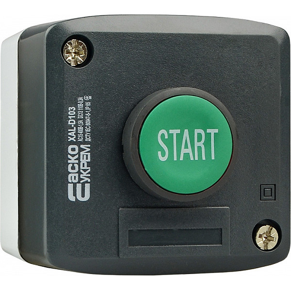 Одноместный пост управления Аско-Укрем XAL-D103 с кнопкой «Старт» (A0140020052) - фото №1