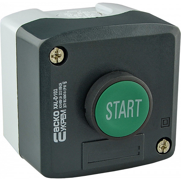 Одноместный пост управления Аско-Укрем XAL-D103 с кнопкой «Старт» (A0140020052) - фото №2