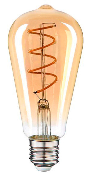 Філаментна LED лампа Vestum 1-VS-2703 ST64 Е27 4Вт 220В 2500К golden twist «вінтаж»