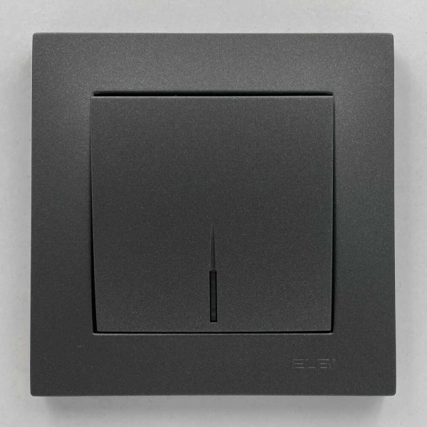 Вимикач EL-BI VEGA антрацит матовий 1-кл з підсвіткою ( 510-016700-201 )