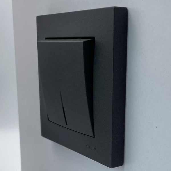 Вимикач EL-BI VEGA антрацит матовий 1-кл з підсвіткою ( 510-016700-201 ) - фото №1