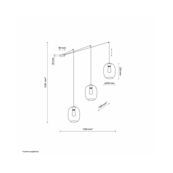 Подвесной светильник, люстра TK Lighting 5972 Elio E27 3x15W IP20 Черный - фото №3