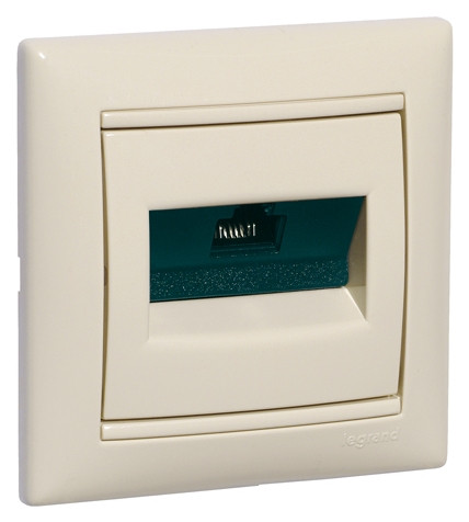 Механизм розетки компьютерной RJ-45 UTP Cat.5e Valena без захватов слоновая кость - фото №1