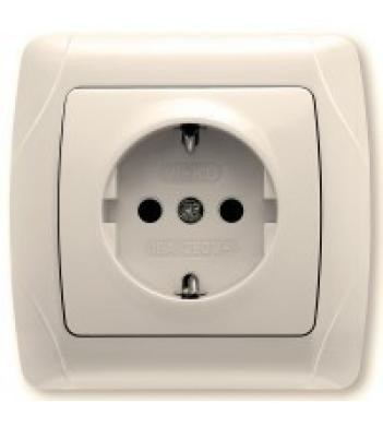 Розетка одноместная кремовая VIKO Carmen