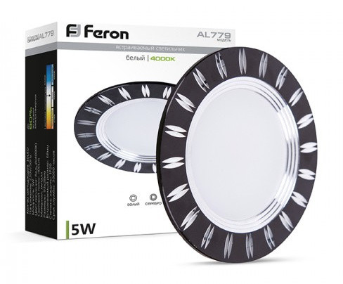 Світлодіодний точковий світильник Feron AL779 5Вт 4000K чорний - фото №5