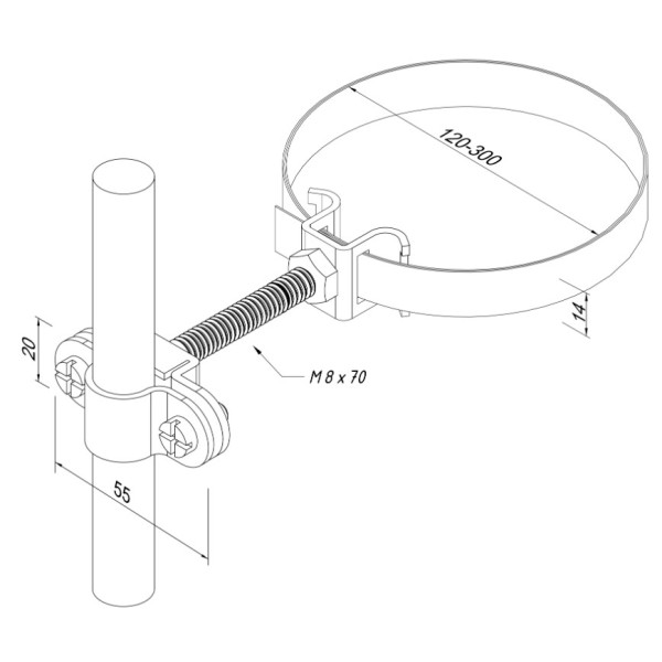 Трубний хомут для блискавкоприймача до труби Leo Lightman Ni (409133) - фото №4