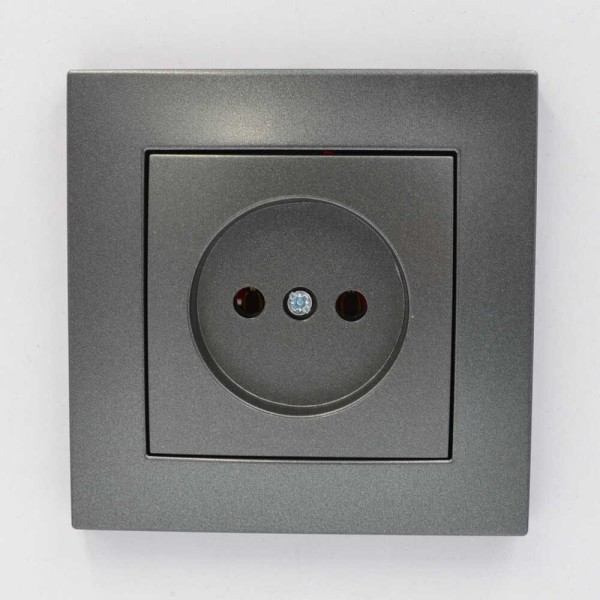 Розетка ELBI ZENA Silverline чорний металік 1-на без заземлення без рамки ( 609-011100-215 ) - фото №3