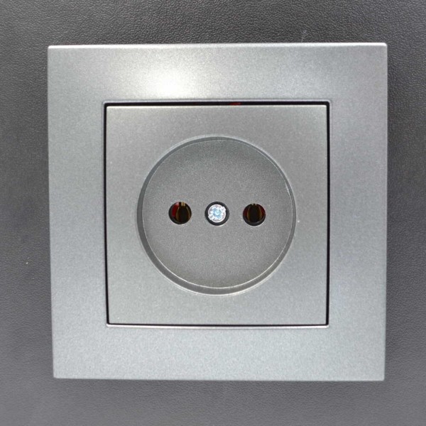 Розетка ELBI ZENA Silverline чорний металік 1-на без заземлення без рамки ( 609-011100-215 ) - фото №7