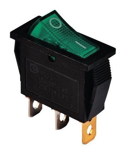 Переключатель TNSy KCD3-101N G/B с подсветкой зеленый (TNSy5500837)