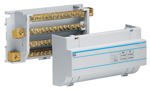 Блок розгалужувач Hager 160A (вхід 4х50мм2; вихід 3х35мм2+8х16мм2)