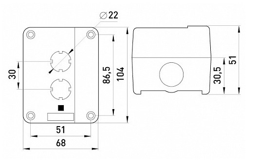 Корпус кнопкового поста 2 місця, E.Next - фото №1
