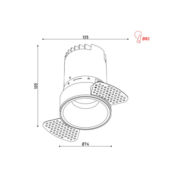 Точковий світильник Kloodi KD-GIRON134 LED 1x12W 3000K 840Lm IP20 Wh - фото №2