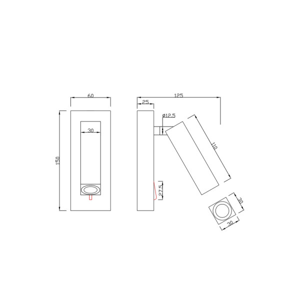 Бра, настінний світильник MJ-Light MJ15027 Reader LED 1x3W 3200K IP20 - фото №2