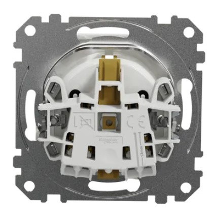 Розетка Schneider Electric Sedna Design & Elements с заземлением и шторками белая SDD111022 - фото №3