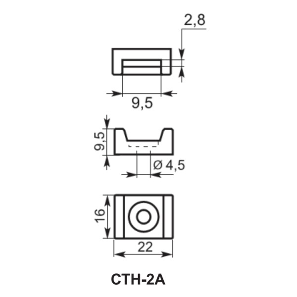 Майданчик до хомутів Аско-Укрем CTH-2А Ø4,5 100шт чорний (A0150090104) - фото №3