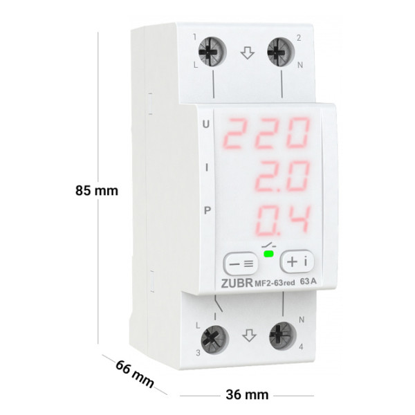 Реле напруги ZUBR MF2-63 red - фото №1