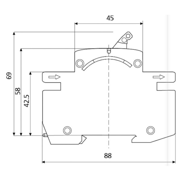 Роз'єднувач запобіжник ETI 002261011 VL D0 1 6A 3p - фото №2