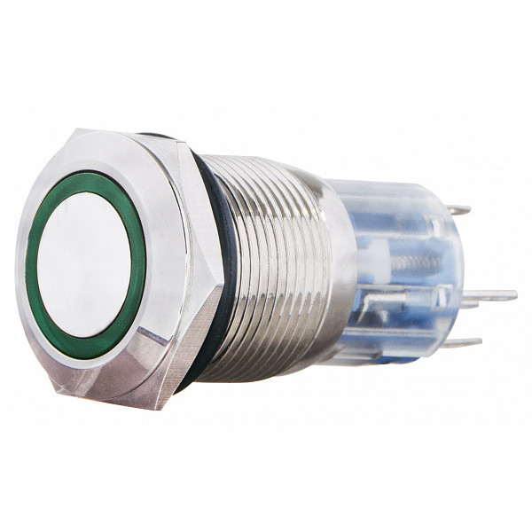 Кнопка Аско-Укрем TYJ 19-271 1NO+1NC 24В з підсвічуванням зелена (A0140010138)