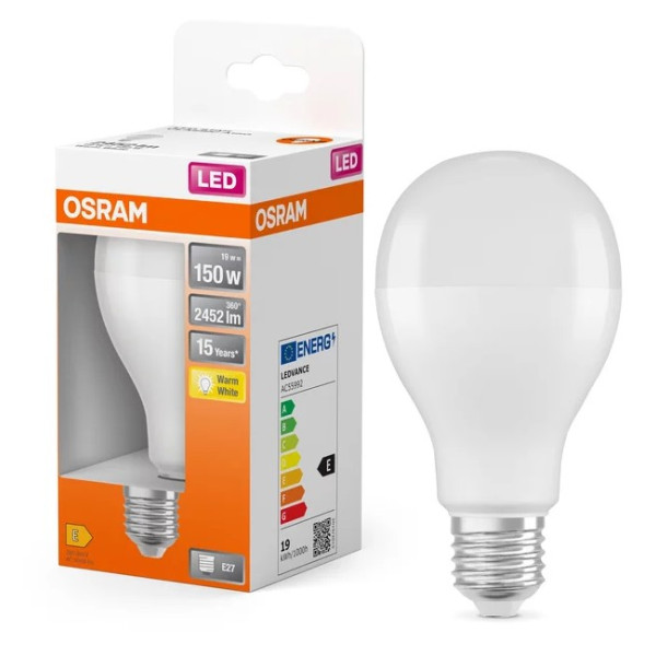 Лампа світлодіодна Osram LED CL A150 19Вт/827 230VFR E27 6х1 - фото №2