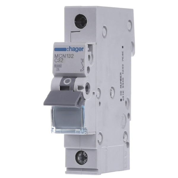 Автоматичний вимикач Hager MCN132 6кА C 32A 1P