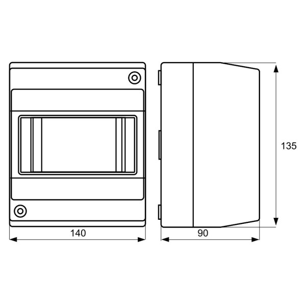 Настінний щит DKC Ram Base 6 модулів без дверей RAL 7035 - фото №1