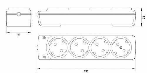 Чотиримісна колодка E.Next etes.4.z із заземленням (s042103) - фото №1