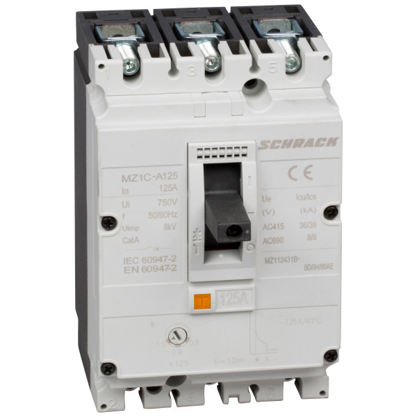 Автоматичний вимикач в литому корпусі типу Schrack MZ112431B 36кА 125А 3P