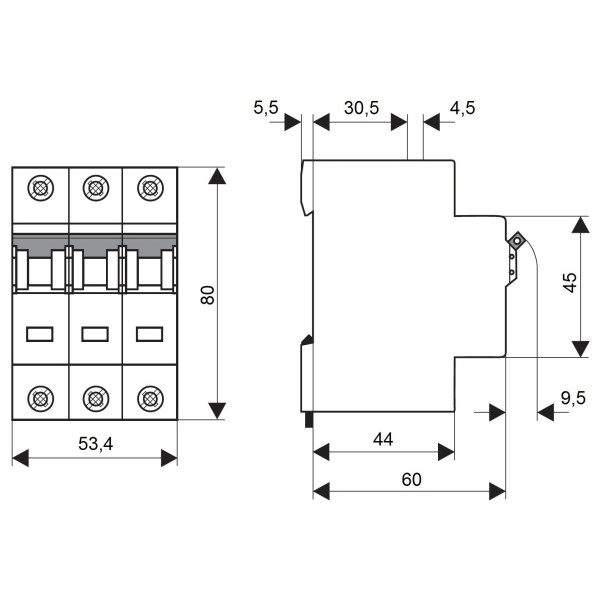 Вимикач автоматичний 4А 1P 6кА, Schrack Technik - фото №3