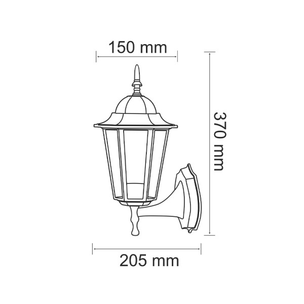 Вуличний світильник Goldlux 201928 Liguria E27 1x20W IP43 BK - фото №1