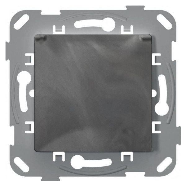 Механізм Schuko розетки Plank Electrotechnic Classic/Nordic (PLK0550731) IP44 з кришкою (базальт)