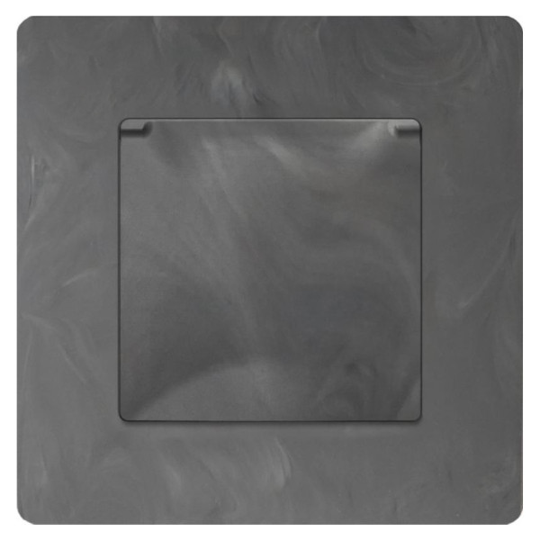 Механізм Schuko розетки Plank Electrotechnic Classic/Nordic (PLK0550731) IP44 з кришкою (базальт) - фото №1