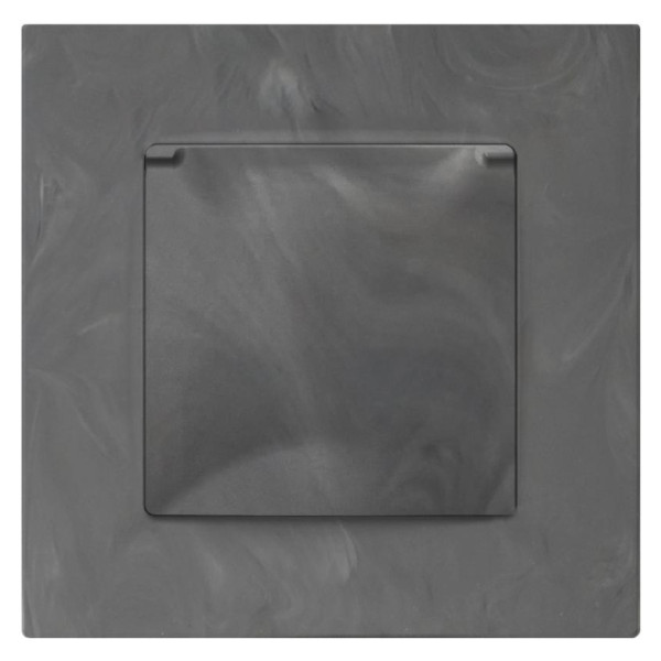 Механізм Schuko розетки Plank Electrotechnic Classic/Nordic (PLK0550731) IP44 з кришкою (базальт) - фото №2