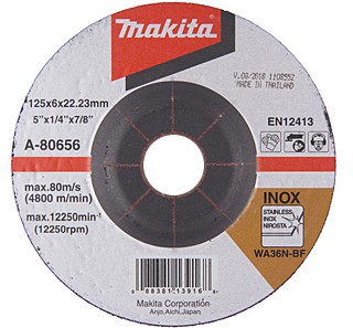 Зачистний диск нержавіючої сталі Makita A-80656 125мм 36N (A-80656)