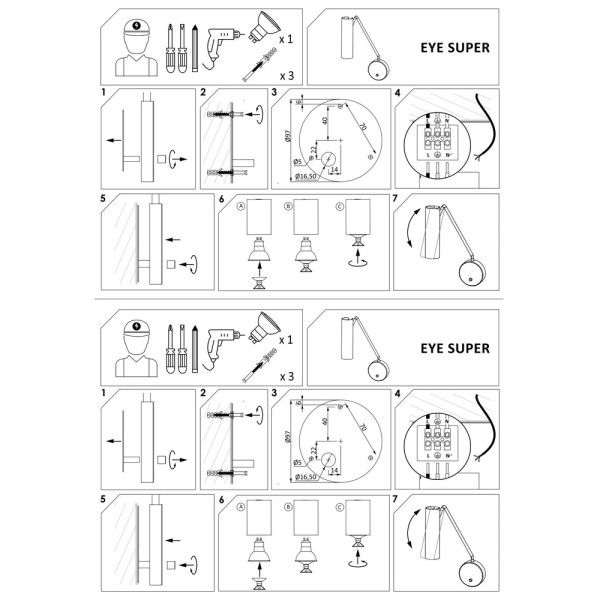 Бра Nowodvorski 36487 Eye super I GU10 1x10W IP20 Wh - фото №3
