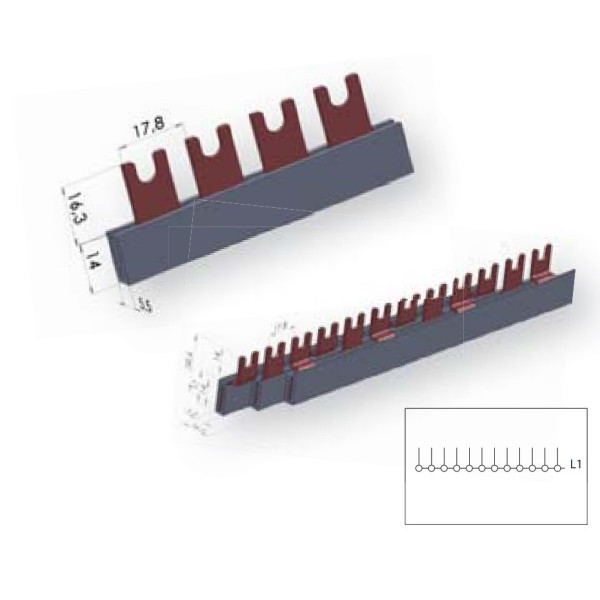 Кутова шина живлення ETI 2921062 IZ 16/1F/54/L 1р (1m) - фото №1
