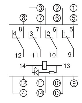 Проміжне реле E.Next e.control.p346L 3А 230В АC з LED індикацією (i.my4n.230ac) - фото №3