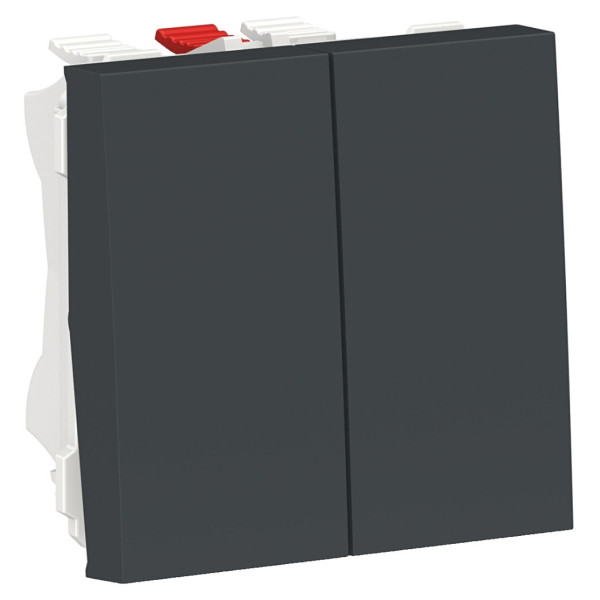 Двоклавішний перемикач Schneider Electric NU321354 (схема 6) 10А 2М (антрацит)