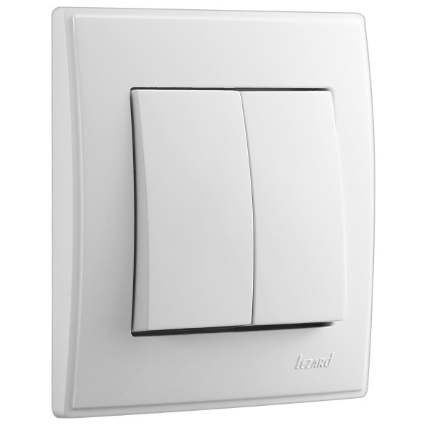 Двойной выключатель Lezard «Lesya» 705-0202-101 (белый)