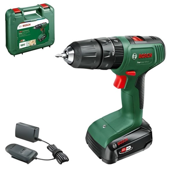 Аккумуляторная ударная дрель-шуруповерт Bosch EasyImpact 18V-40 1,5Аг с зарядным устройством (06039D8101) - фото №1