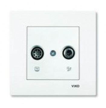 Розетка прохідна TV-SAT 11 дБ, біла, Karre