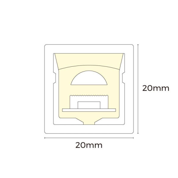 Гнучкий неон COLORS для басейнів 24V IP68 10W 560Lm 3000K 5м (AWT2020-WW) - фото №1